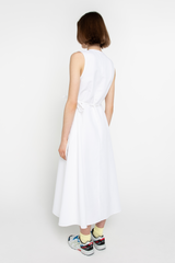 White asymmetric wrap dress