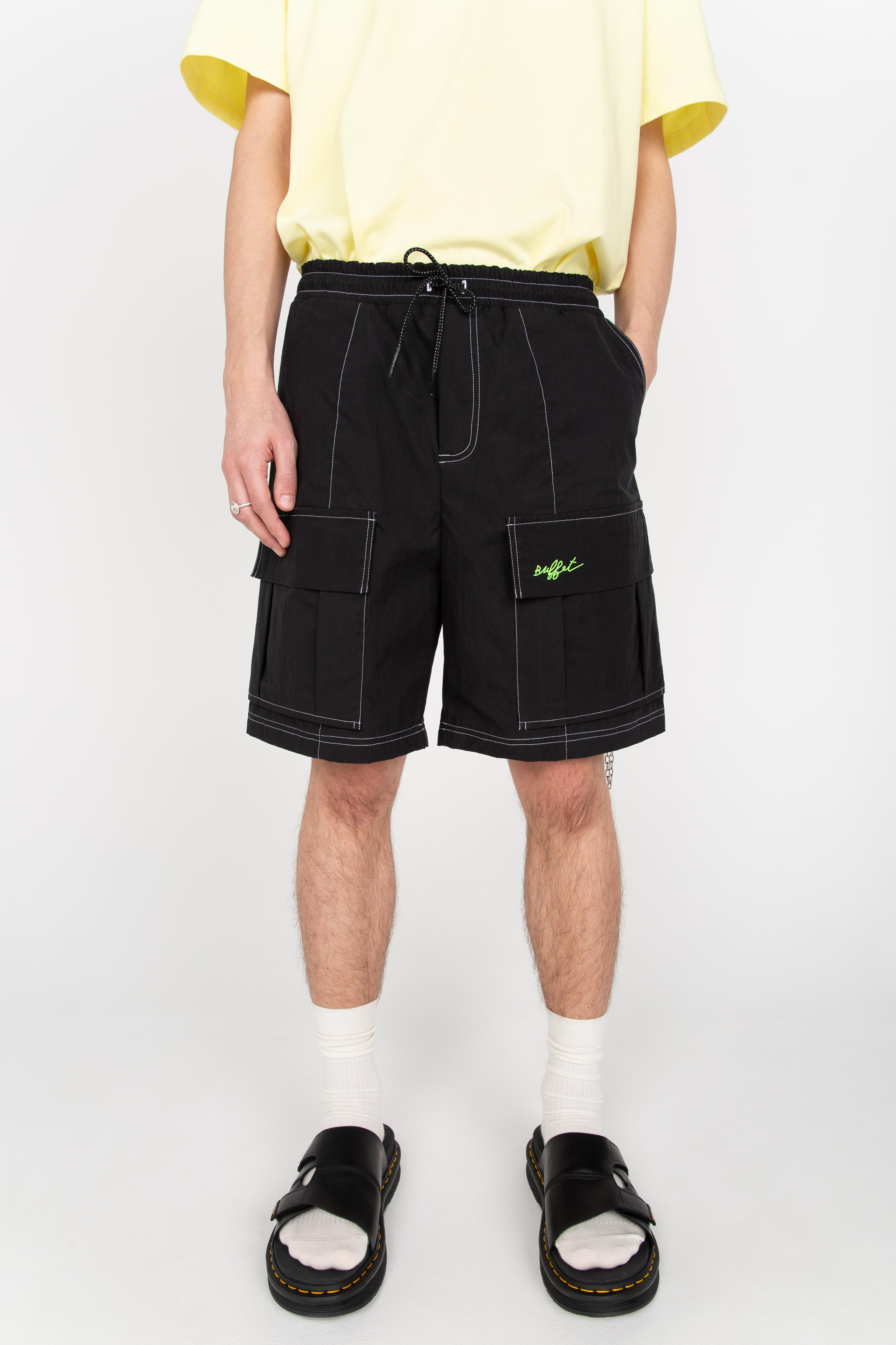 Black cargo shorts