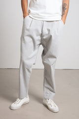 Light grey cotton twill baggy trousers