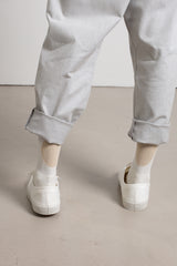 Light grey cotton twill baggy trousers