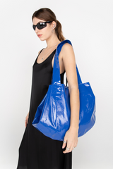 Blue half moon tote bag