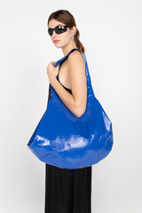 Blue half moon tote bag