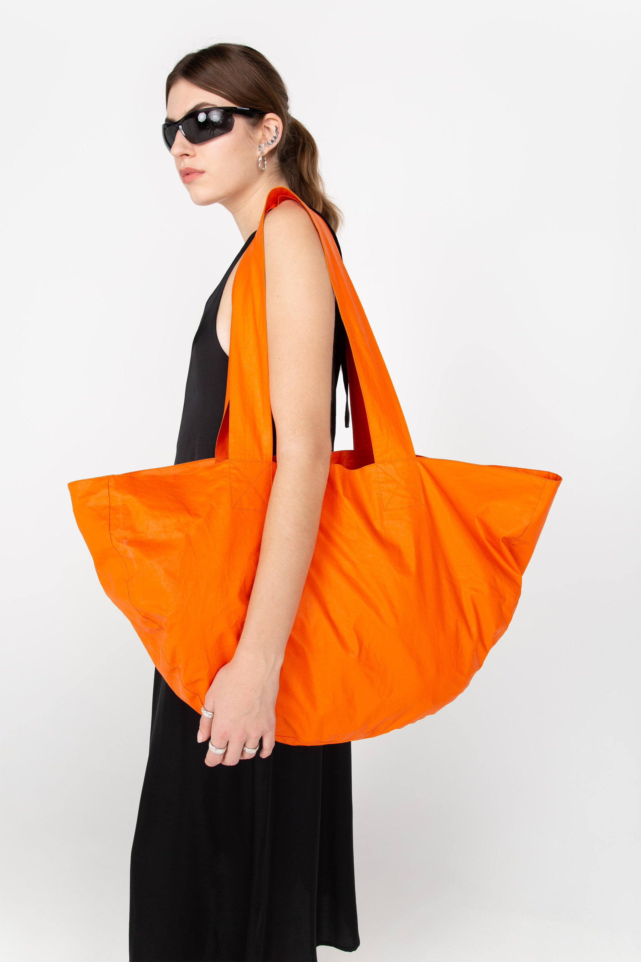 Orange half moon bag