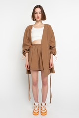 Brown kimono jacket