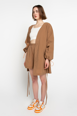Brown kimono jacket