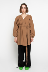 Brown kimono jacket