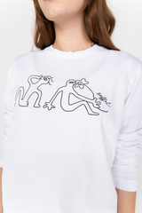 White print long-sleeve T-shirt