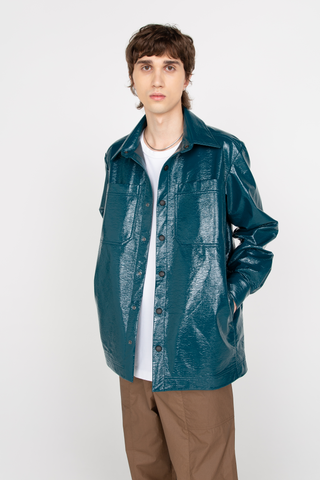 Petrol patent overshirt