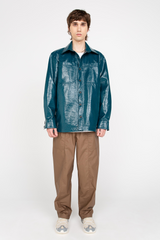 Petrol patent overshirt