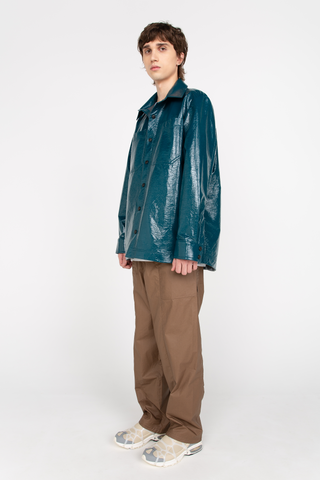 Petrol patent overshirt