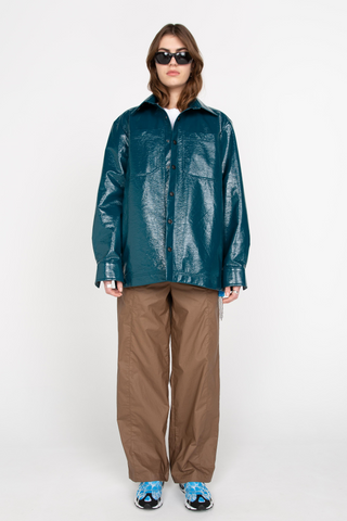 Petrol patent overshirt