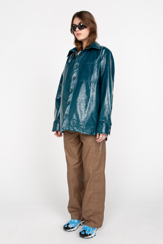 Petrol patent overshirt