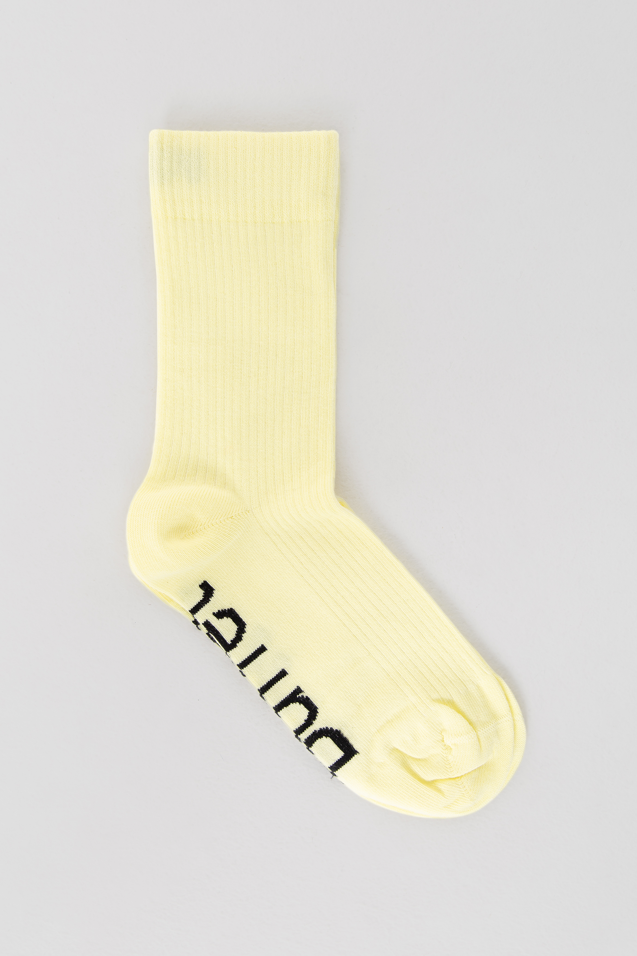Pastel yellow rib socks