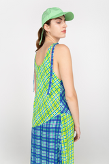 Checked strap dress