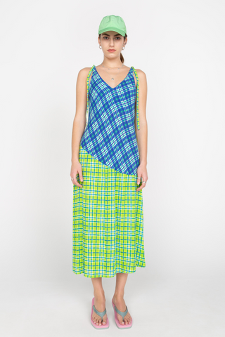 Checked strap dress