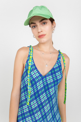 Checked strap dress