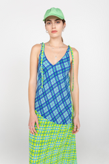 Checked strap dress