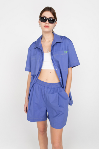 Iris blue elasticated shorts