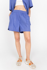 Iris blue elasticated shorts