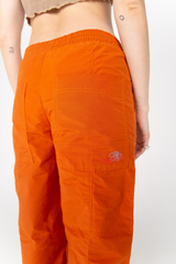 Terracotta elasticated straight trousers