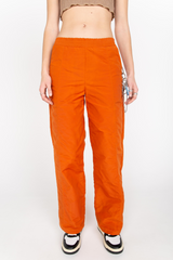 Terracotta elasticated straight trousers